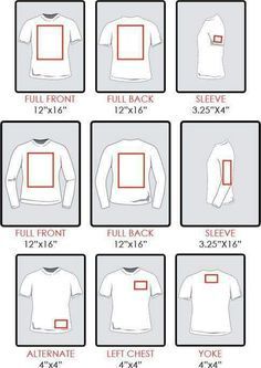 There are many different types of t-shirts with different sizes.