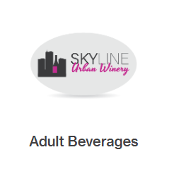 A logo for skyline urban winery adult beverages
