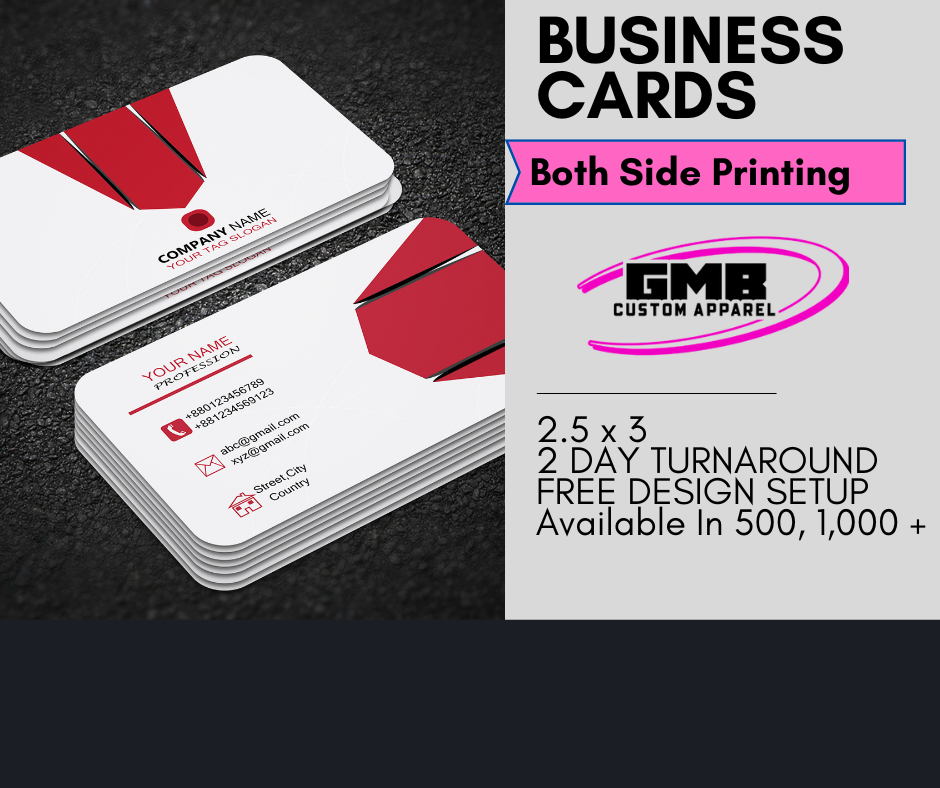 A stack of business cards with the words business cards both side printing