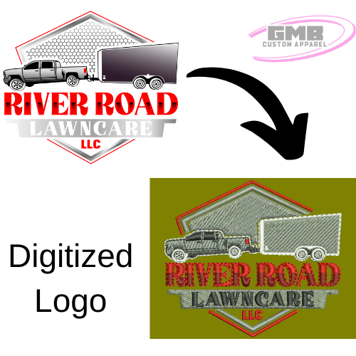 A logo for river road lawncare llc has been digitized