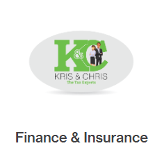 A logo for kris and chris finance and insurance