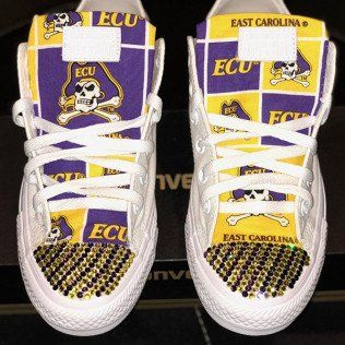 A pair of east carolina converse shoes