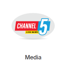 A channel 5 live news logo on a white background