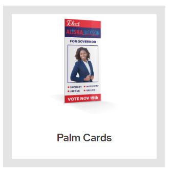 A palm card for alisha jackson for governor