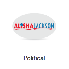 A logo for alisha jackson is shown on a white background