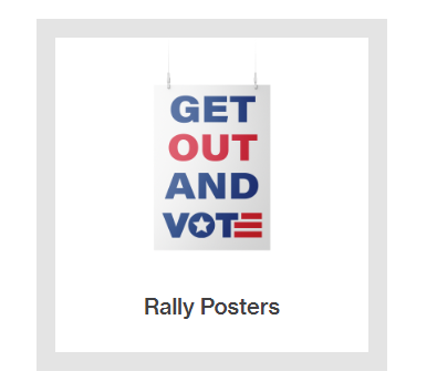 A poster that says get out and vote on it