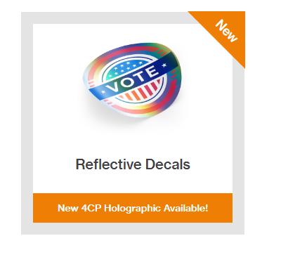 A picture of a reflective decal that says vote