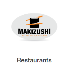 Makizushi authentic sushi house logo on a white background