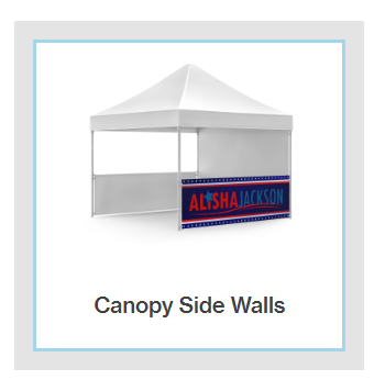 A picture of a canopy side wall with the name alisha jackson on it.