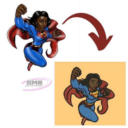 A cartoon of a woman in a superman costume
