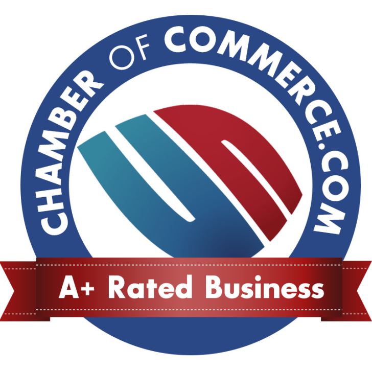 A chamber of commerce a+ rated business logo