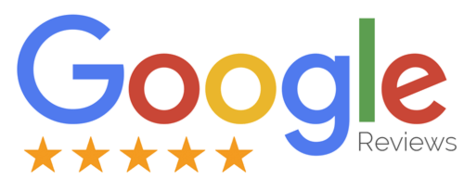 The google reviews logo has five stars on it.