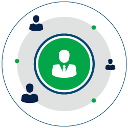 Un grupo de personas están conectadas entre sí formando un círculo.