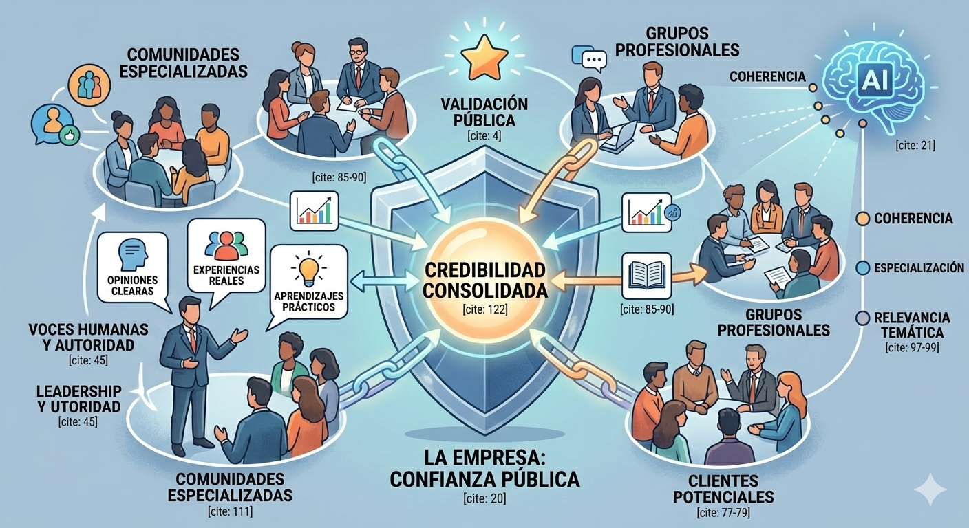 Diagram: Company builds public trust. 