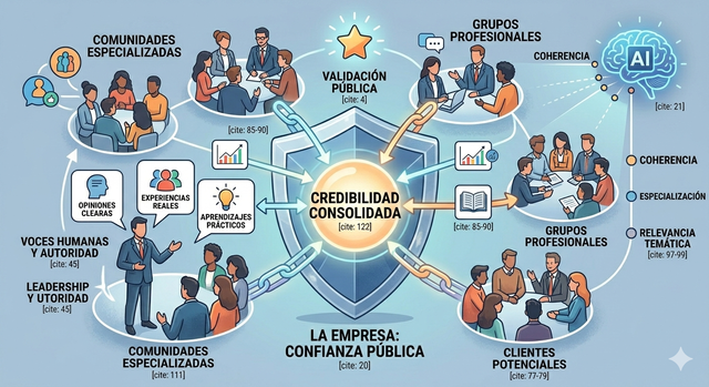 Diagram: Company builds public trust. 