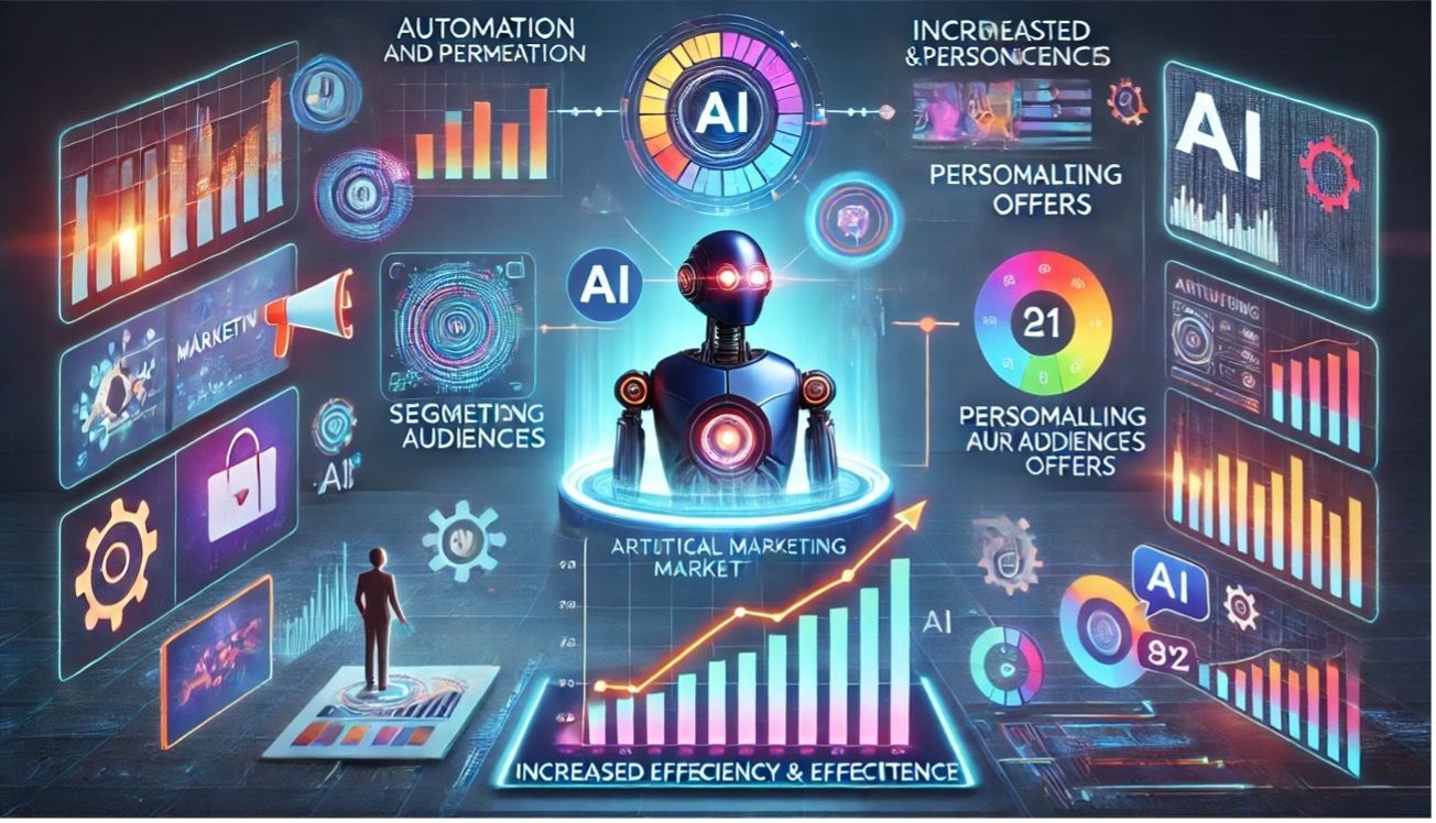 A robot is surrounded by a bunch of graphs and charts.