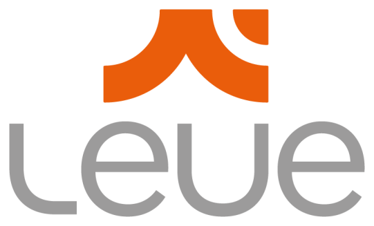 Se muestra un logotipo de leue sobre un fondo blanco.
