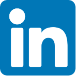 Un logotipo de LinkedIn azul y blanco sobre un fondo blanco.
