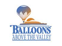 El logo de globos sobre el valle muestra un globo aerostático volando sobre una montaña.