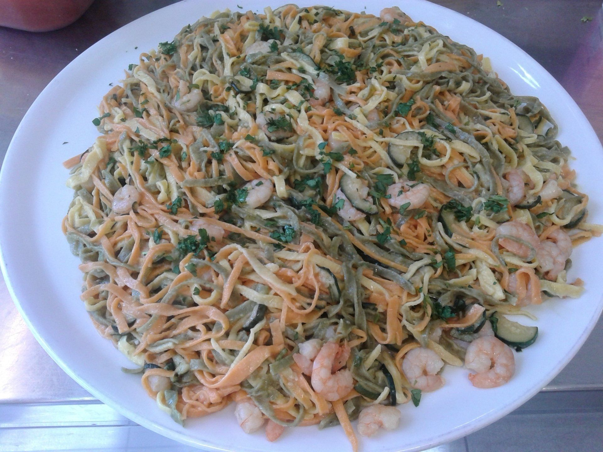 fettuccine con gamberetti