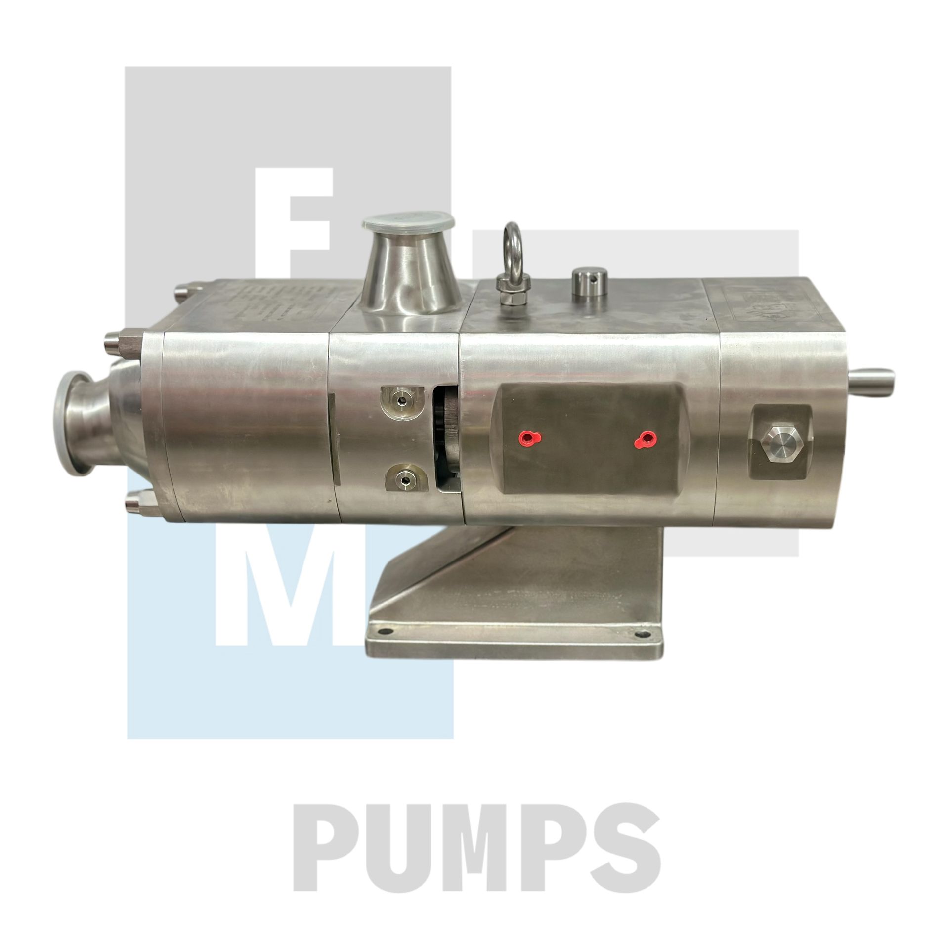 Bomba industrial de acero inoxidable.