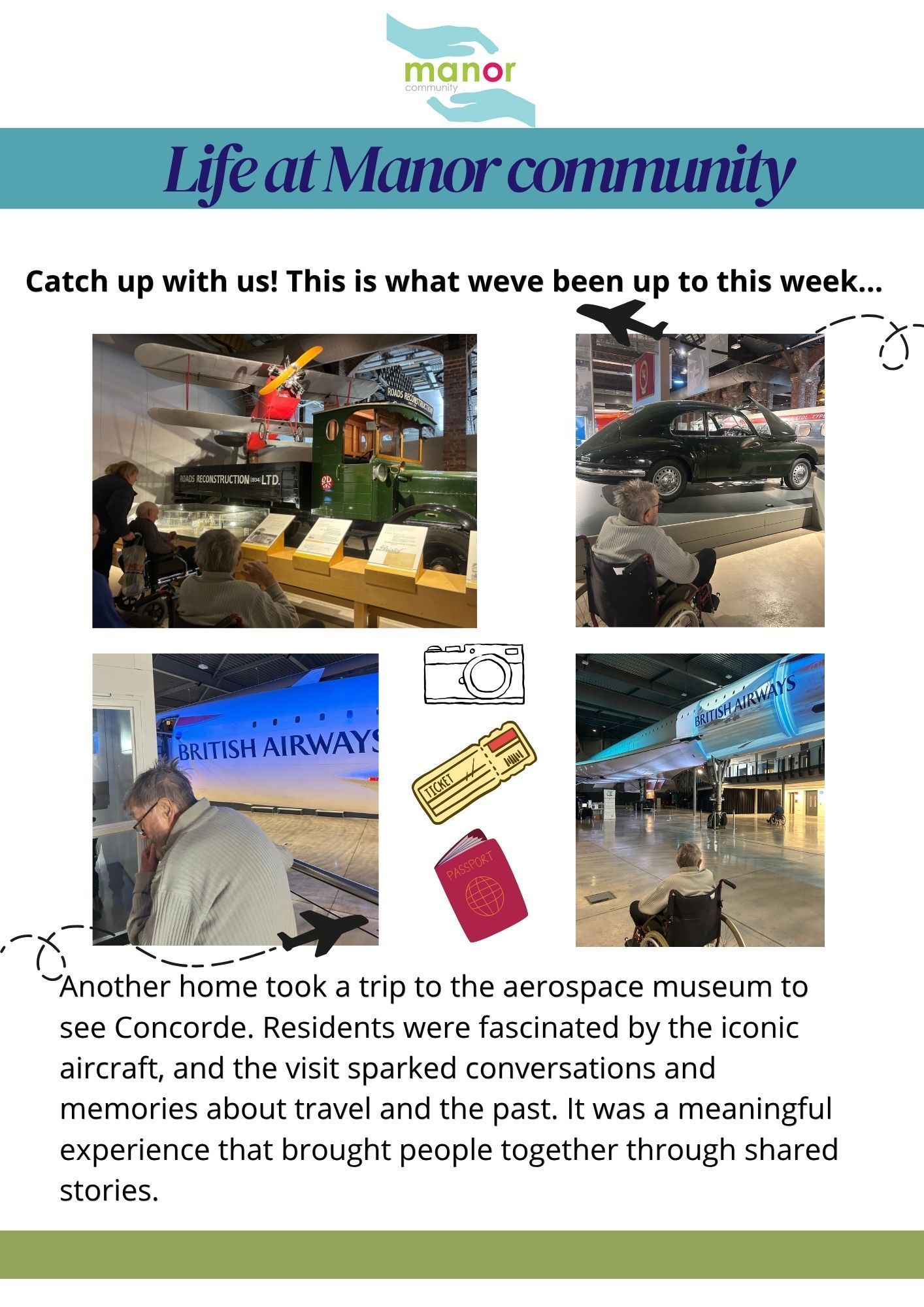 Images of Concorde and people visiting 