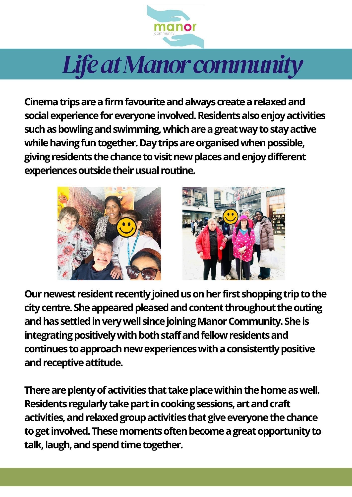 Image of people out shopping and text
