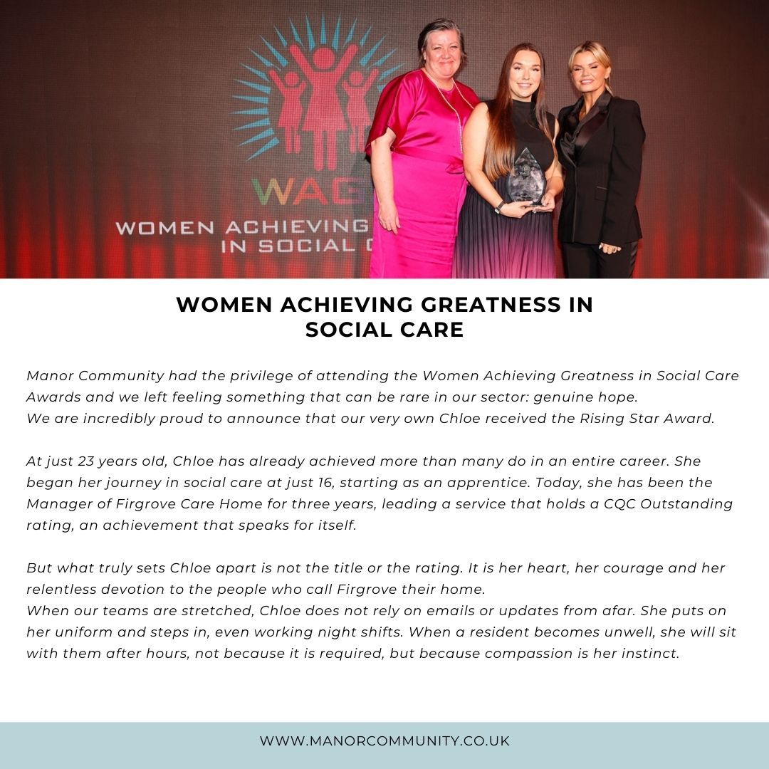 women receiving award in WAG social care  