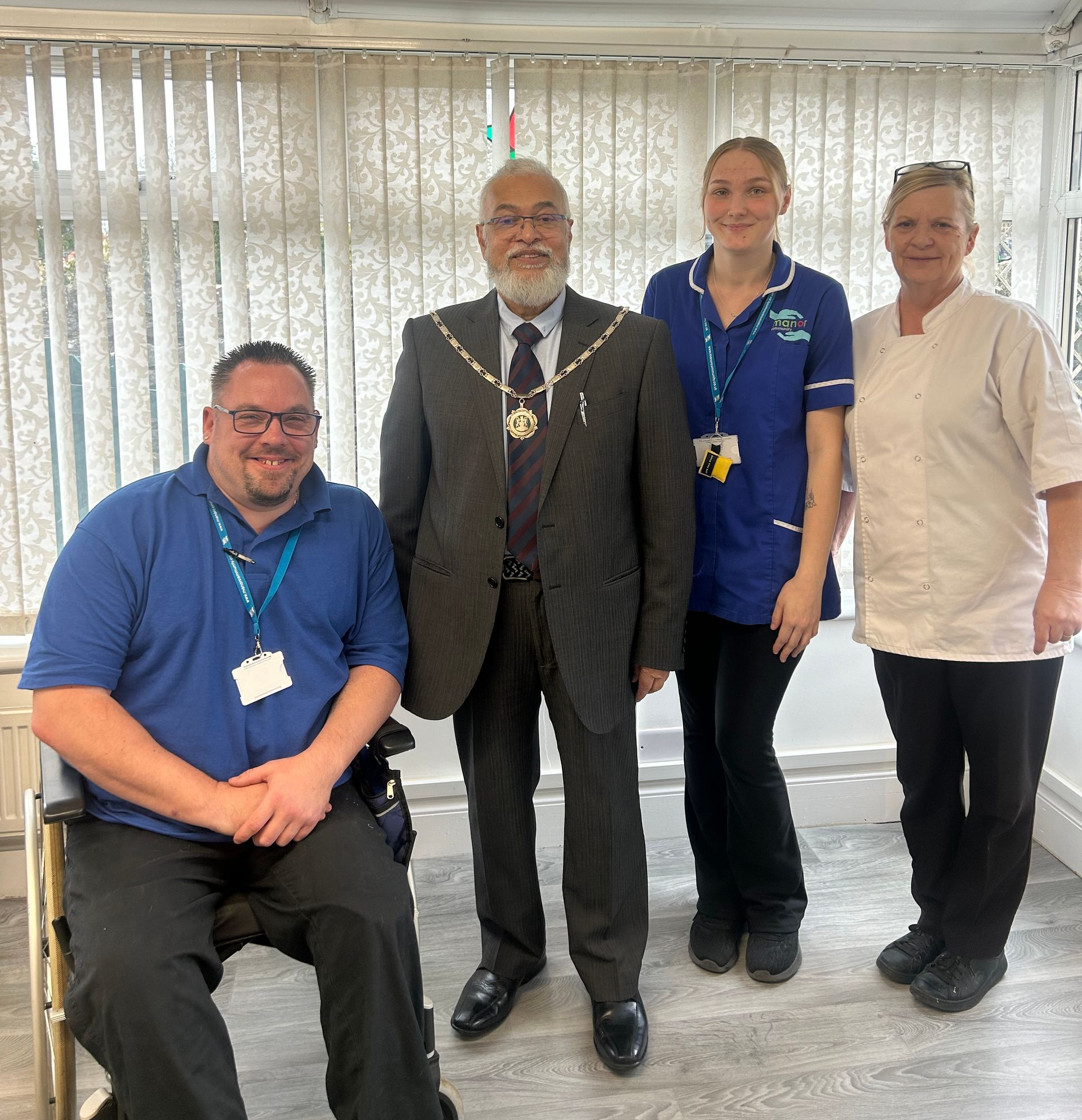 Mayor of Yate with staff members of Manor Community 