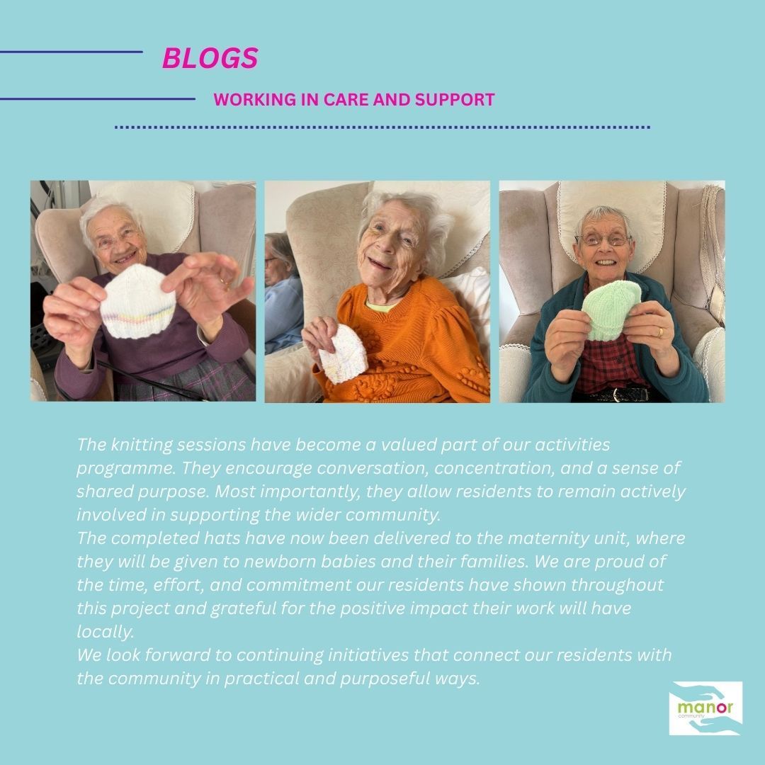 Older ladies with knitted hats
