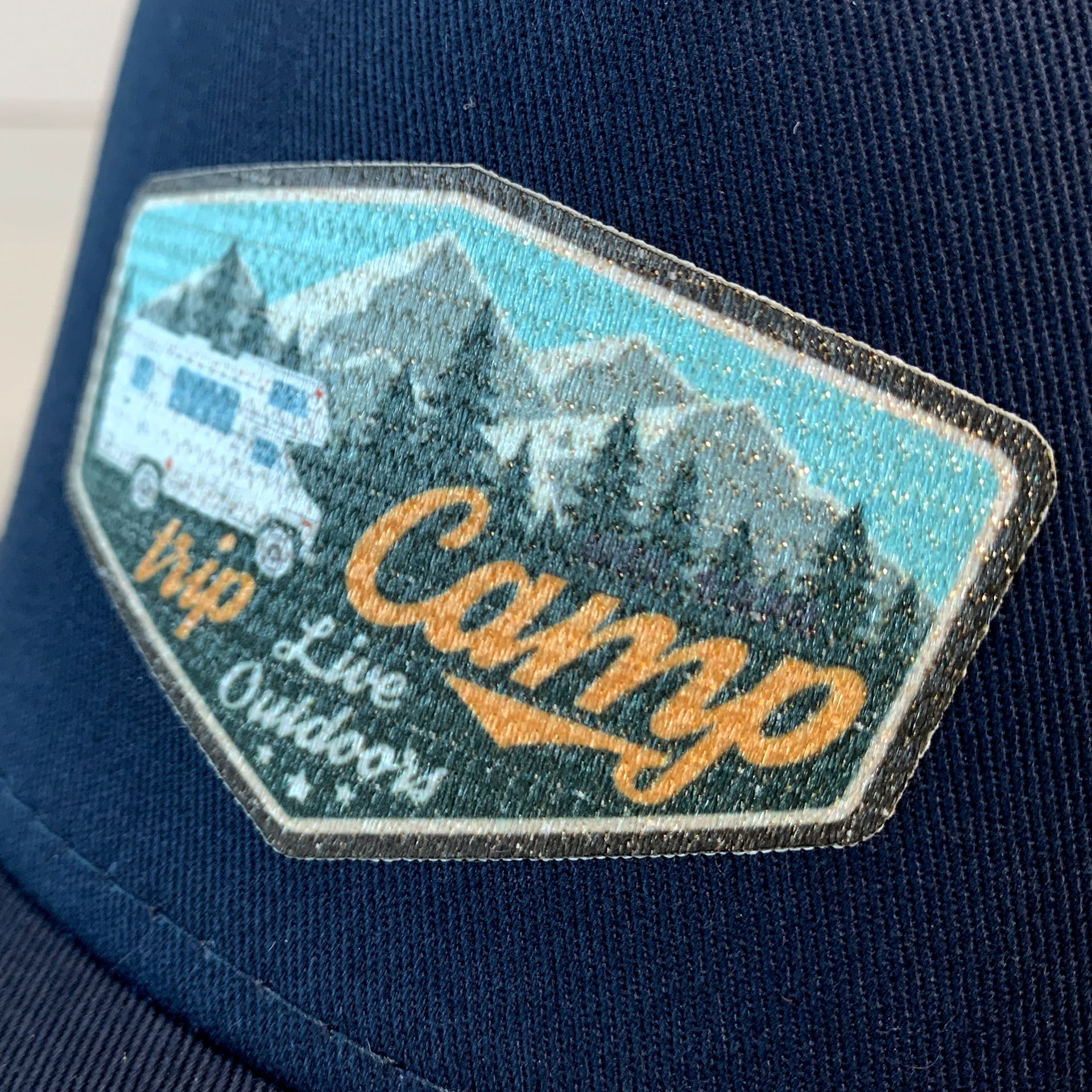 printed twill patch, hats