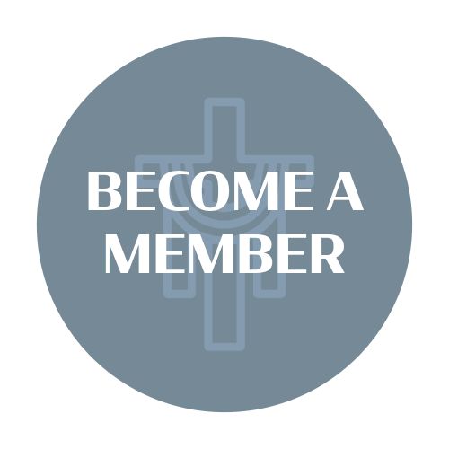 A button that says `` become a member '' with a cross in the background.
