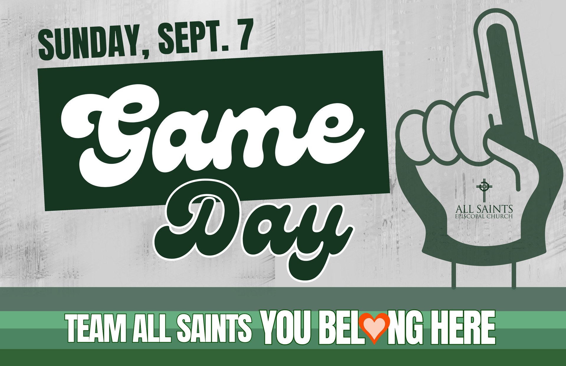 A poster for game day on sunday , september 8.