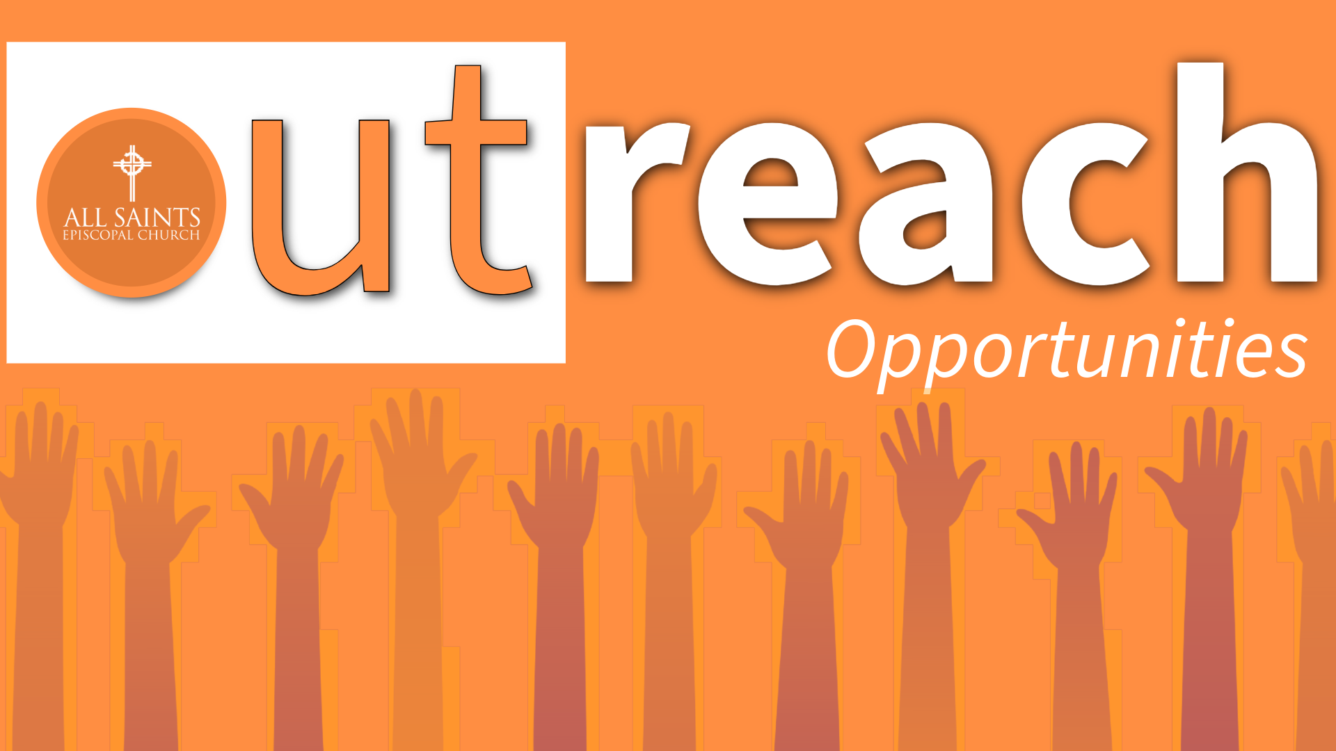 outreach graphic with opportunities and hands sticking up