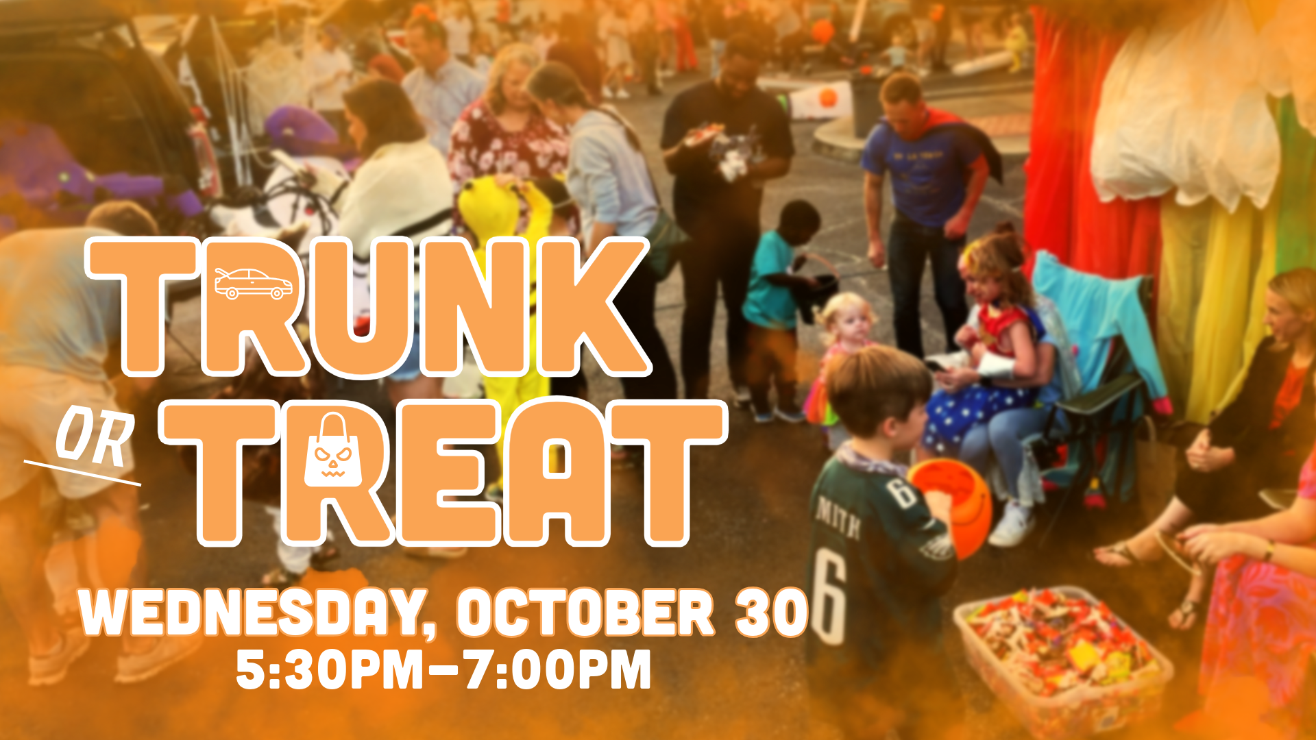 Trunk or treat is being held on wednesday , october 30.