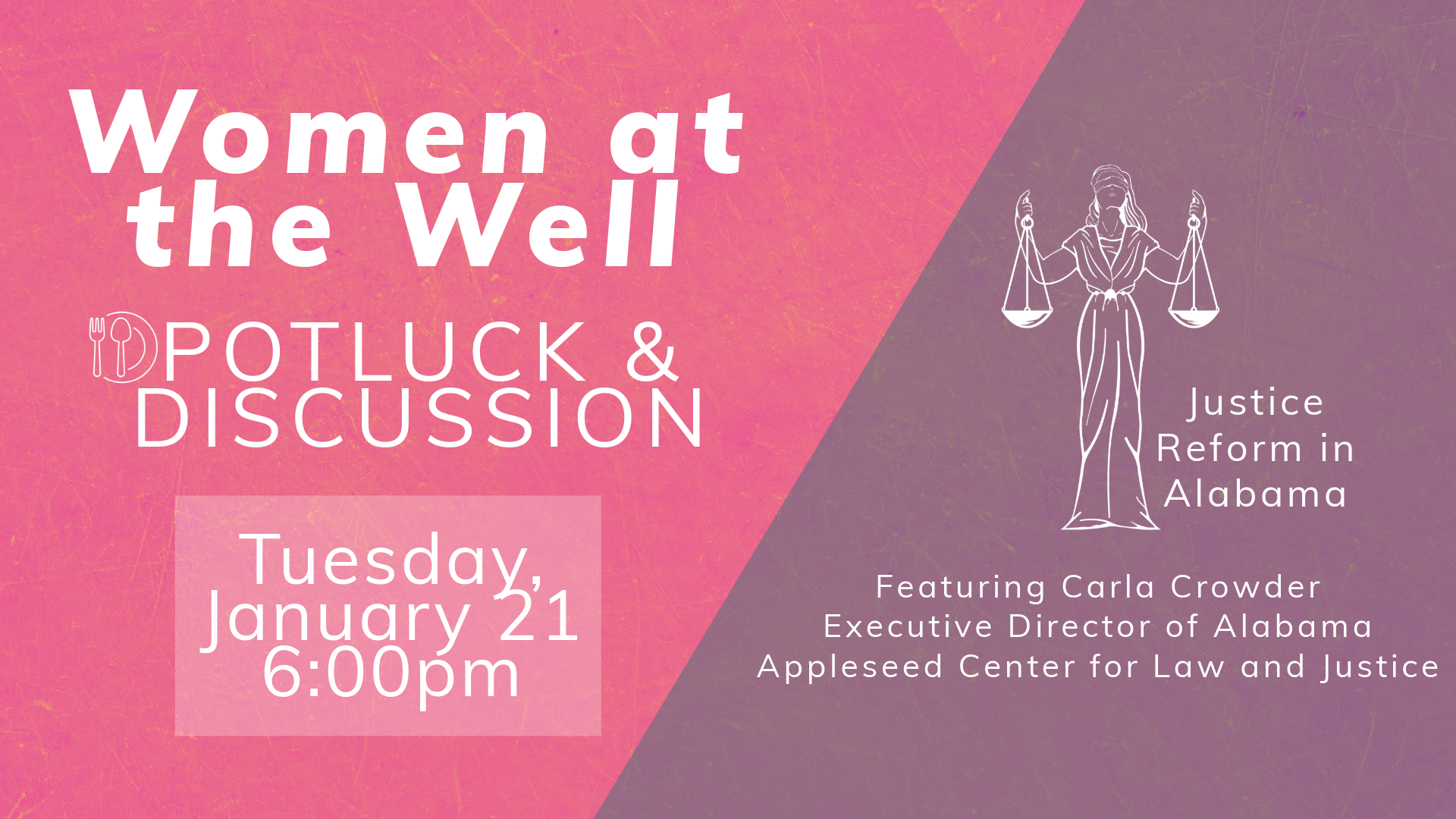 A poster for a women at the well fall kick-off supper.