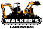 Logo: Orange and black construction equipment with the text "Walker's Landworx".