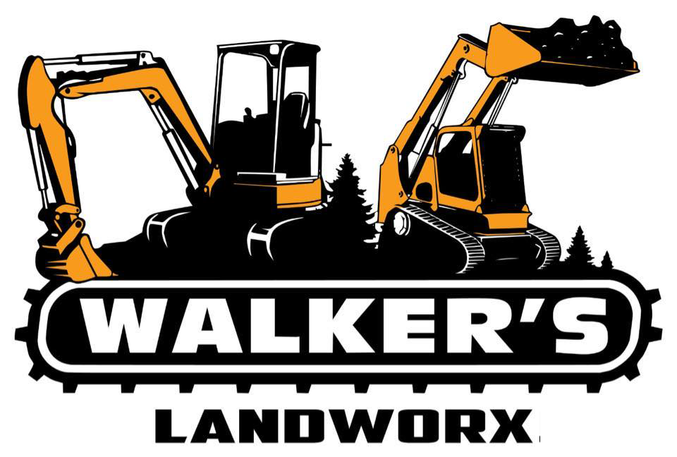 Logo: Orange and black construction equipment with the text "Walker's Landworx".