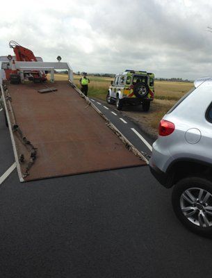 Getting a car on a recovery vehicle