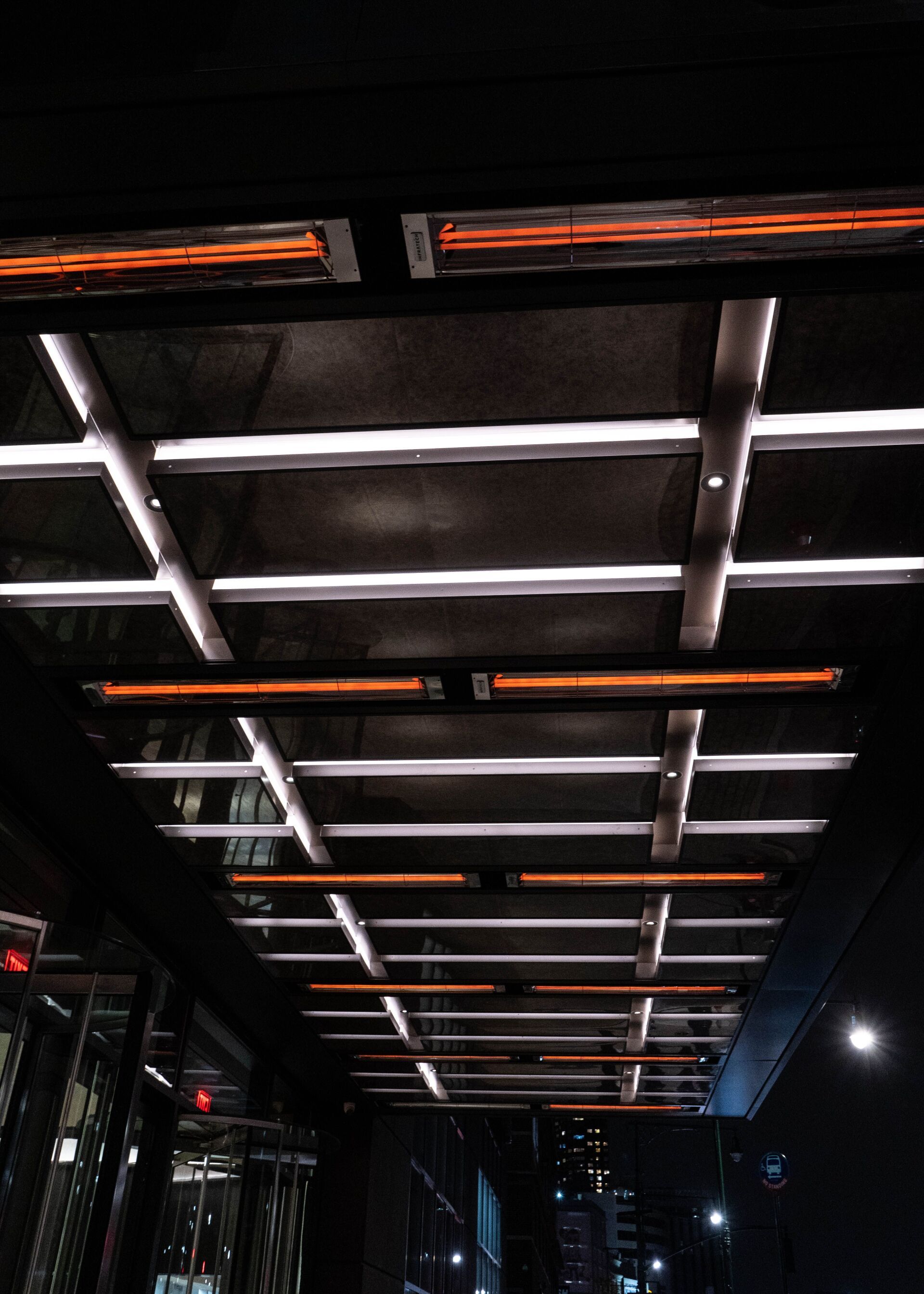 a ceiling with a lot of lights on it