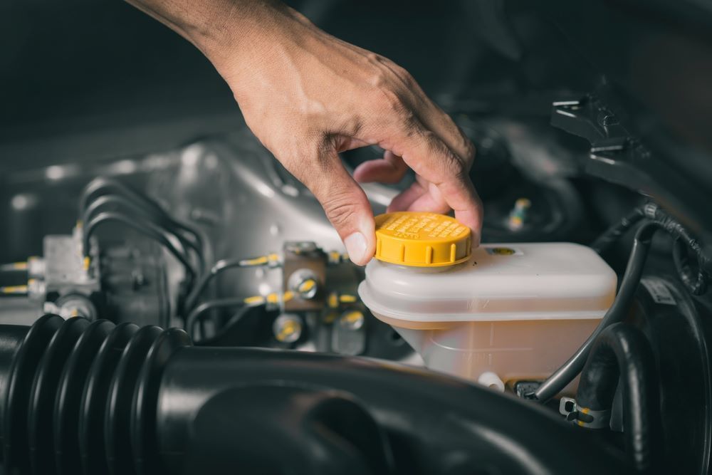 A Person is Checking the Brake Fluid — P & R Automotive Services in Pialba, QLD 