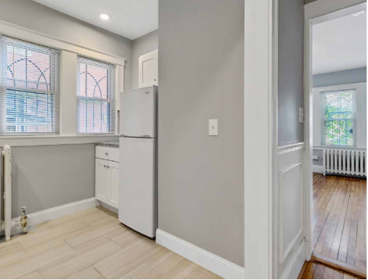 The Flats on Westland interior unfurnished fridge area