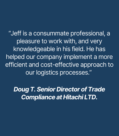 A quote from doug t. senior director of trade compliance at hitachi ltd