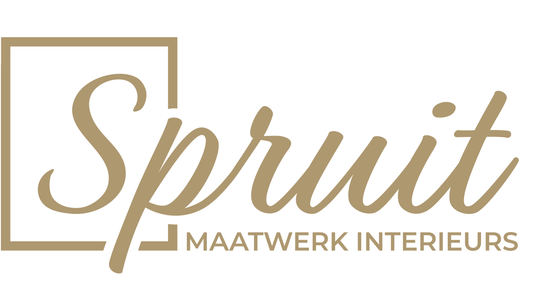 Logo van Spruit Maatwerk Interieur Woerden op donkere achtergrond