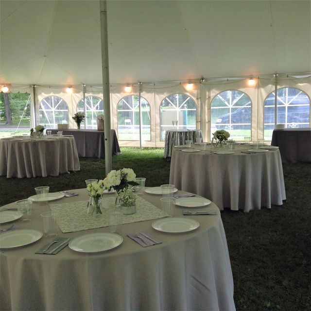 Tables With Plates — Indianapolis, IN — Montgomery Tent & Awning Co., Inc.