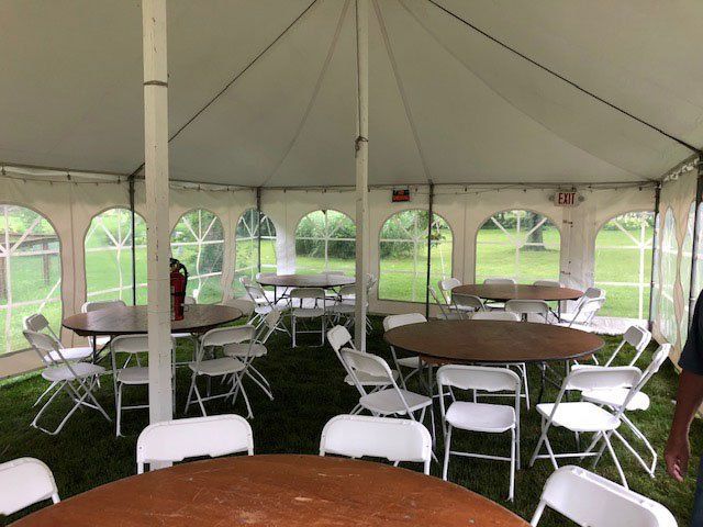 Tent With Tables And Chairs — Indianapolis, IN — Montgomery Tent & Awning Co., Inc.