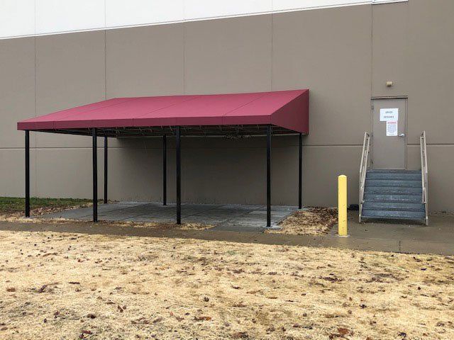 Red Awnings — Indianapolis, IN — Montgomery Tent & Awning Co., Inc.