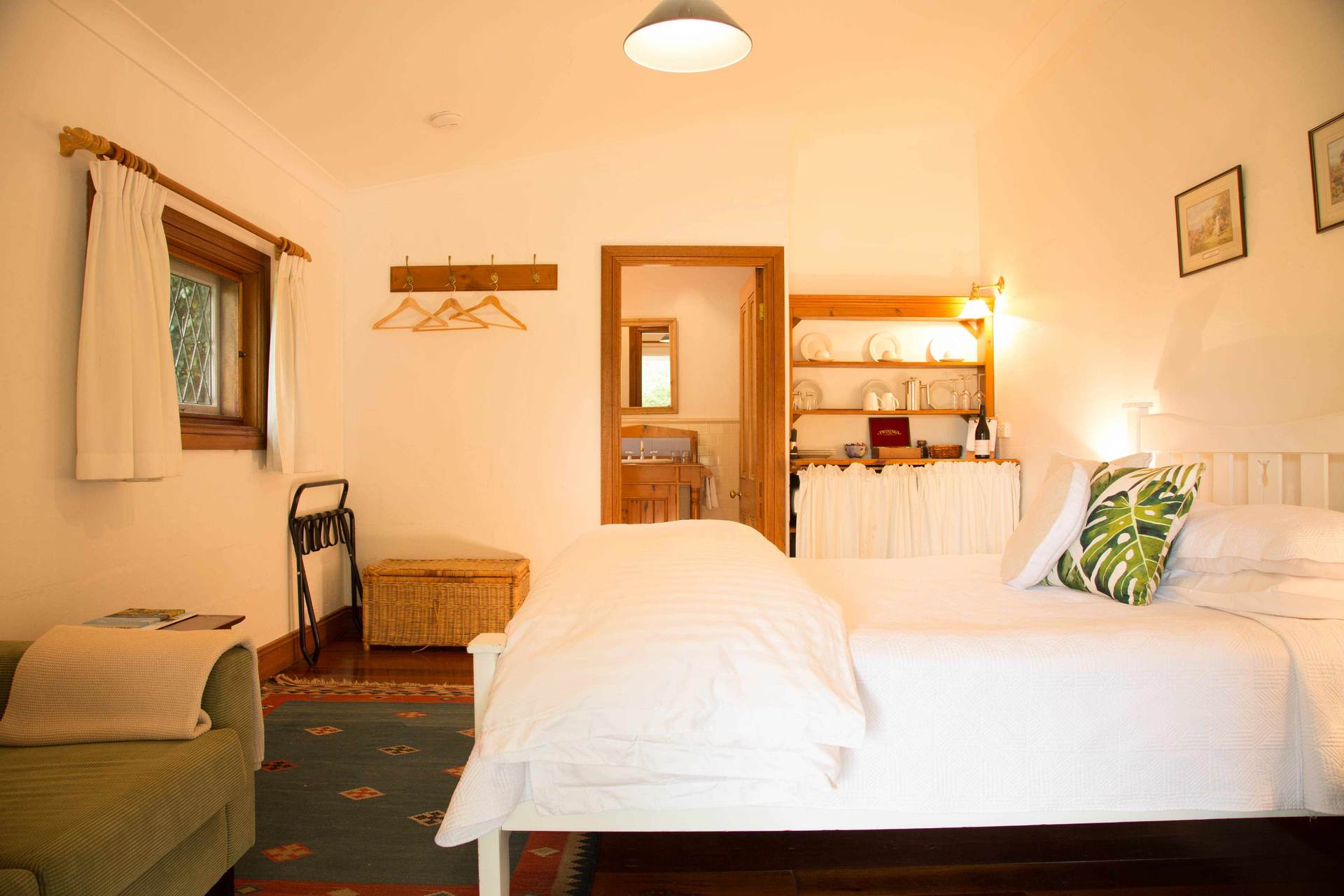 Bed with white cover