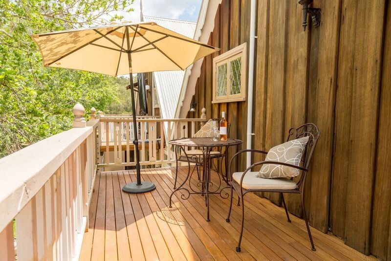 gable balcony with chaird