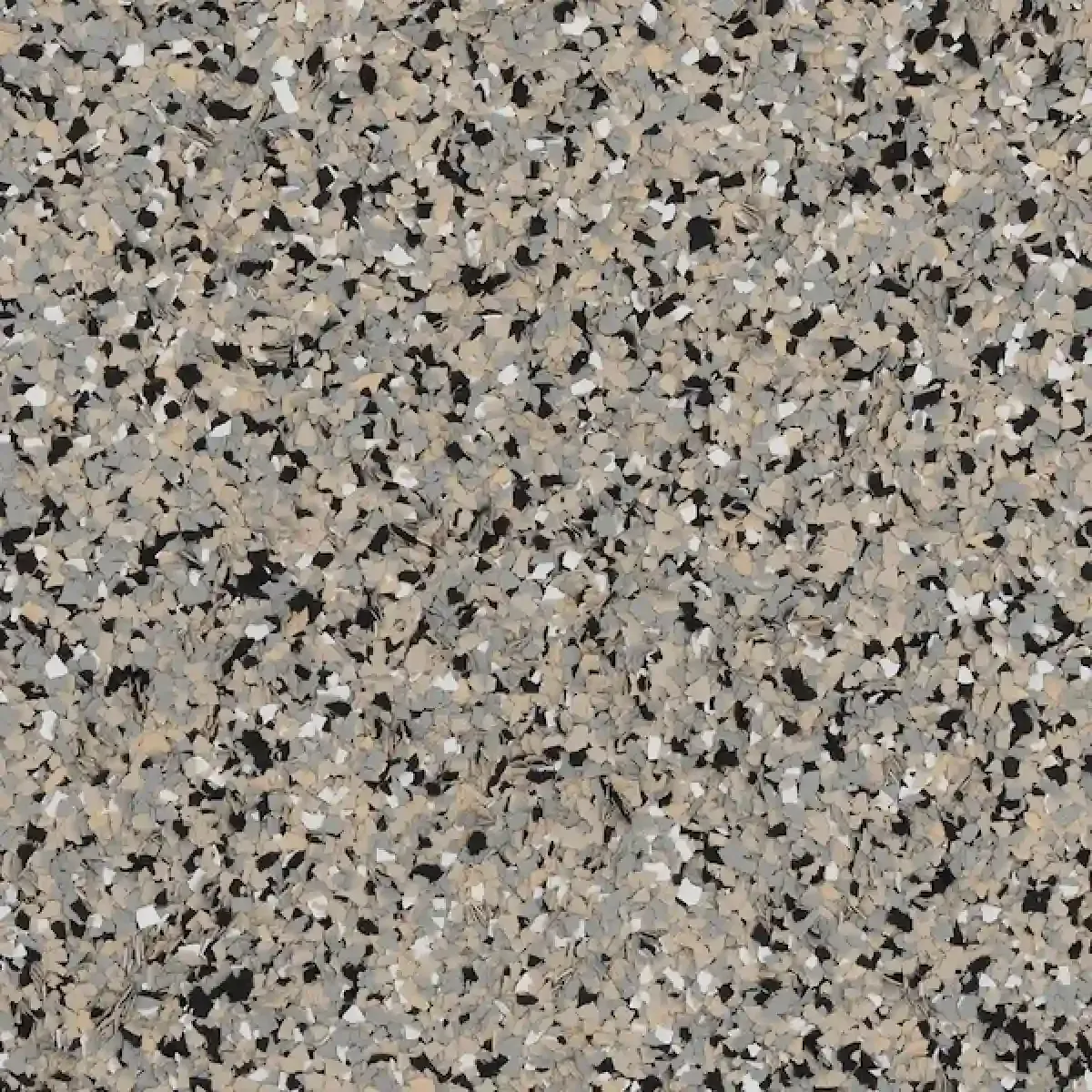 Speckled gray, beige, and black terrazzo surface texture